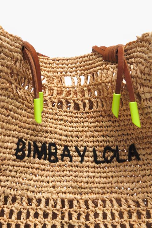 natural acessórios 64X4N114 bolsa de ráfia Bimba Y Lola