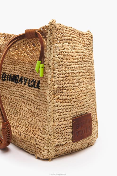 natural acessórios 64X4N114 bolsa de ráfia Bimba Y Lola