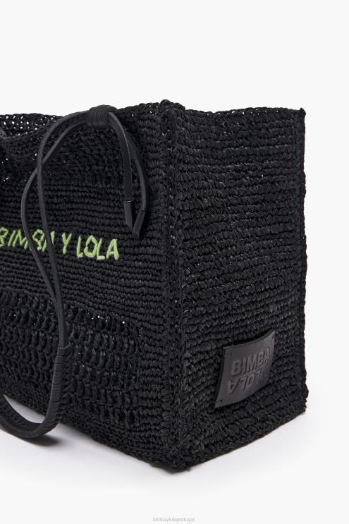 preto acessórios 64X4N115 bolsa de ráfia Bimba Y Lola