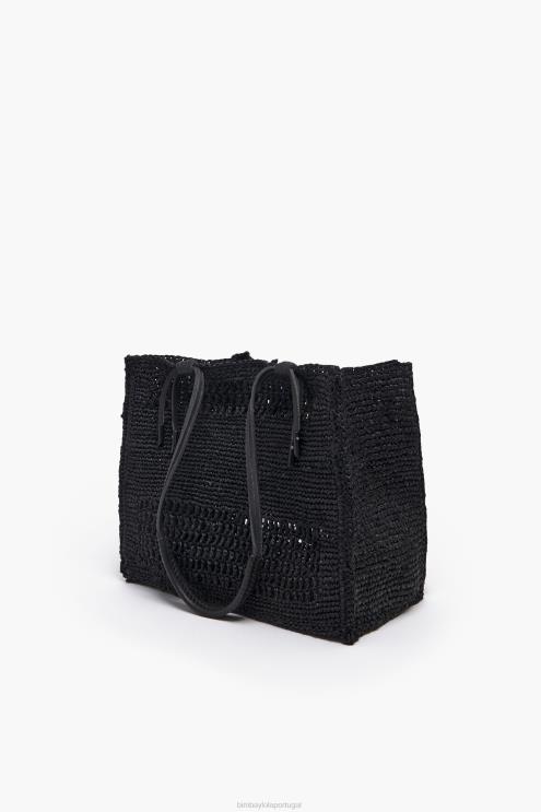 preto acessórios 64X4N115 bolsa de ráfia Bimba Y Lola
