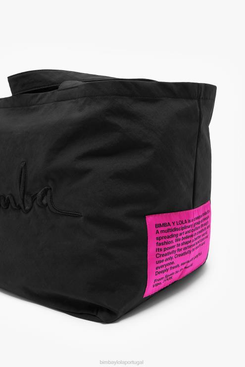preto acessórios 64X4N125 sacola de compras de náilon Bimba Y Lola