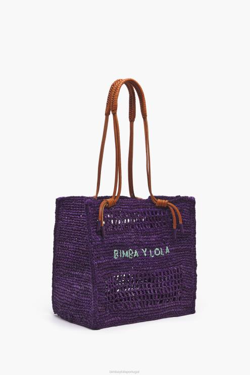 roxo acessórios 64X4N113 bolsa de ráfia Bimba Y Lola
