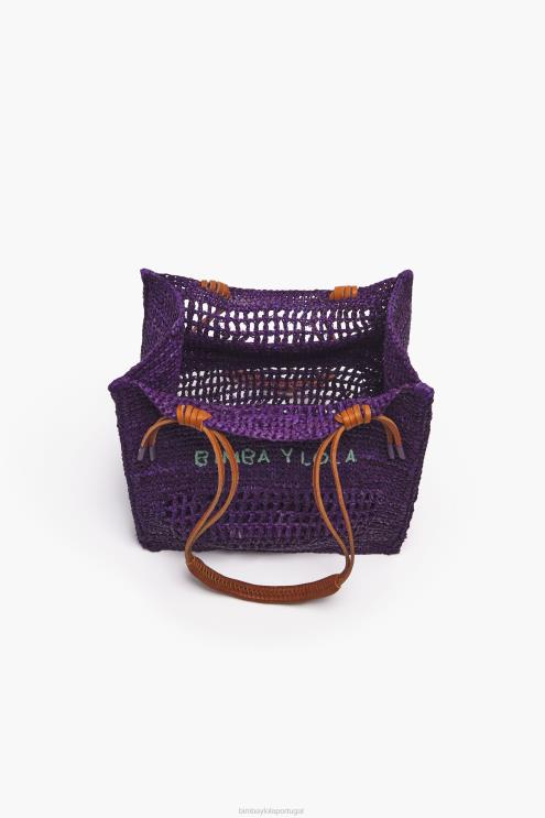 roxo acessórios 64X4N113 bolsa de ráfia Bimba Y Lola