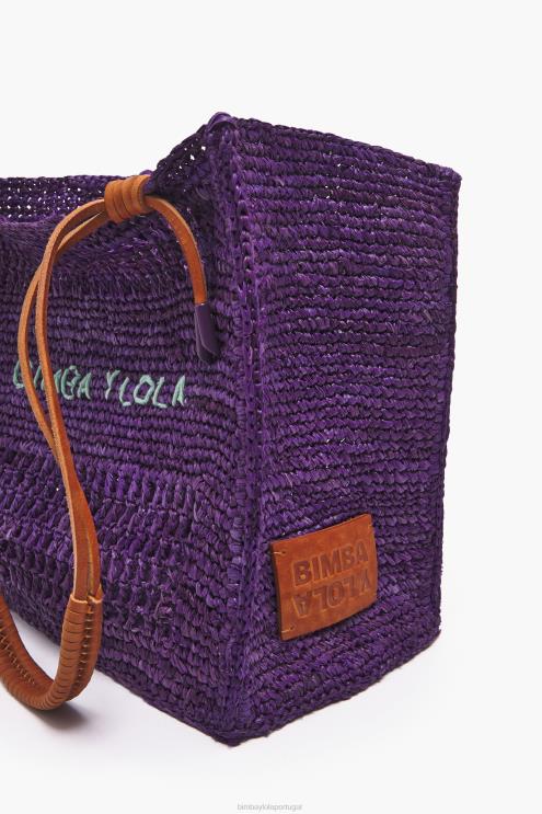 roxo acessórios 64X4N113 bolsa de ráfia Bimba Y Lola