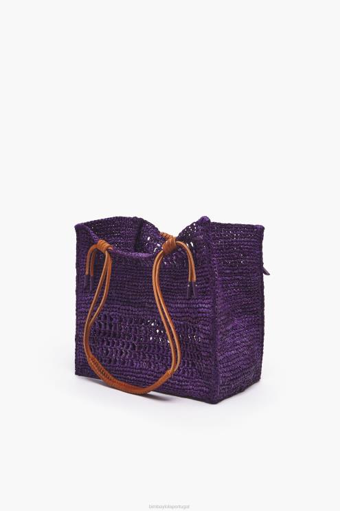 roxo acessórios 64X4N113 bolsa de ráfia Bimba Y Lola