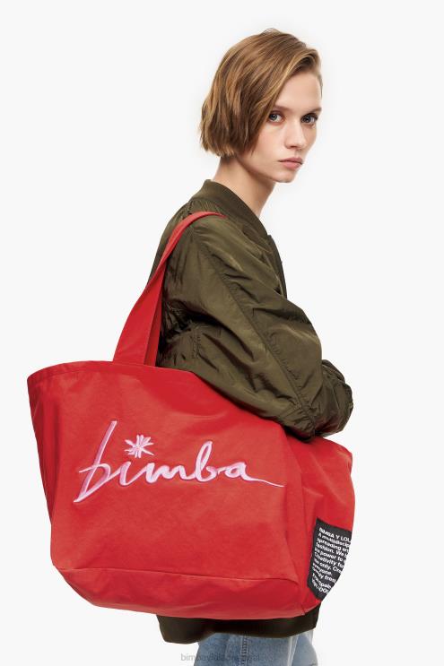 vermelho acessórios 64X4N123 sacola de compras de náilon Bimba Y Lola