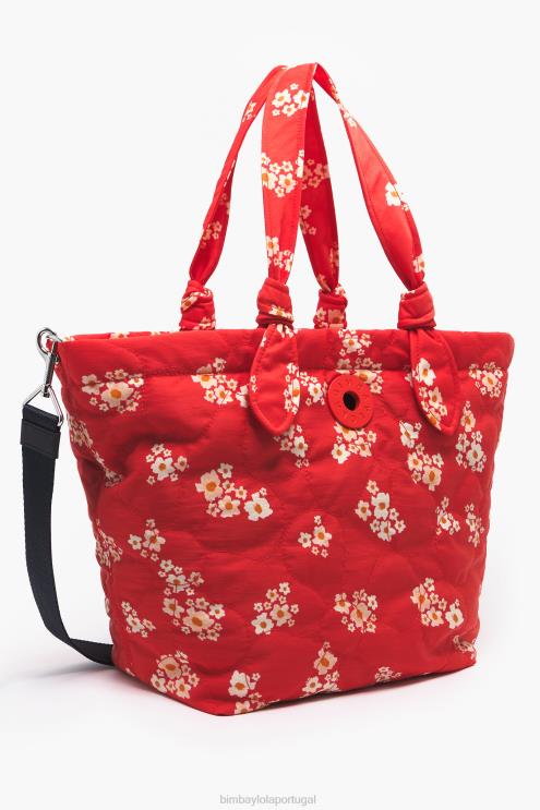 vermelho acessórios 64X4N133 saco de compras de nylon de flores acrílicas Bimba Y Lola