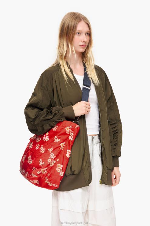 vermelho acessórios 64X4N133 saco de compras de nylon de flores acrílicas Bimba Y Lola