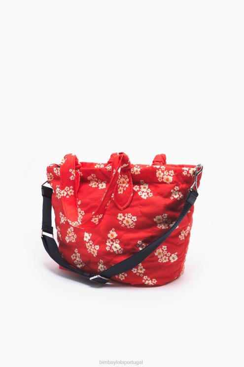 vermelho acessórios 64X4N133 saco de compras de nylon de flores acrílicas Bimba Y Lola
