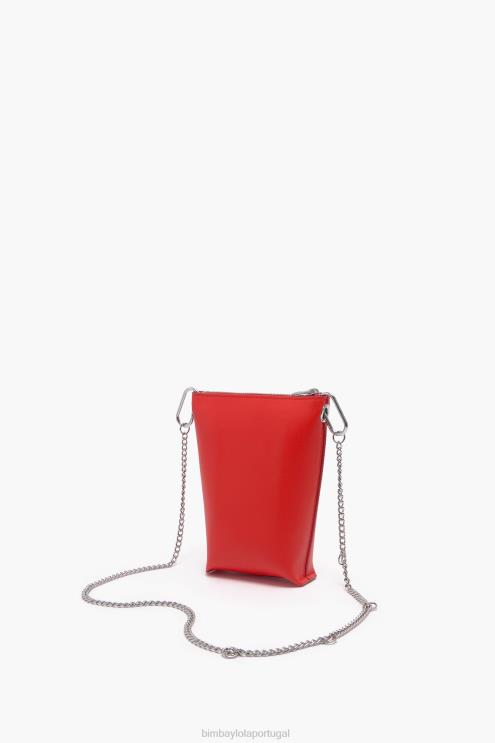 vermelho acessórios 64X4N150 bolsa transversal de couro Bimba Y Lola