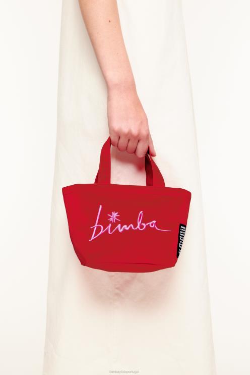 vermelho acessórios 64X4N159 mini bolsa de trapézio de náilon Bimba Y Lola