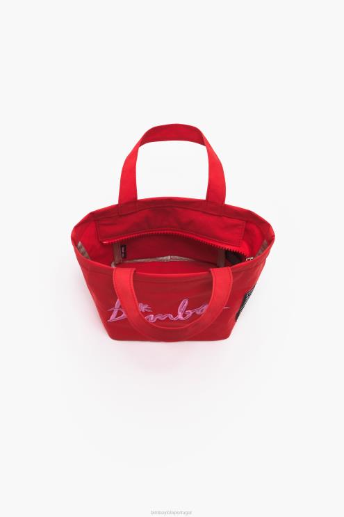 vermelho acessórios 64X4N159 mini bolsa de trapézio de náilon Bimba Y Lola