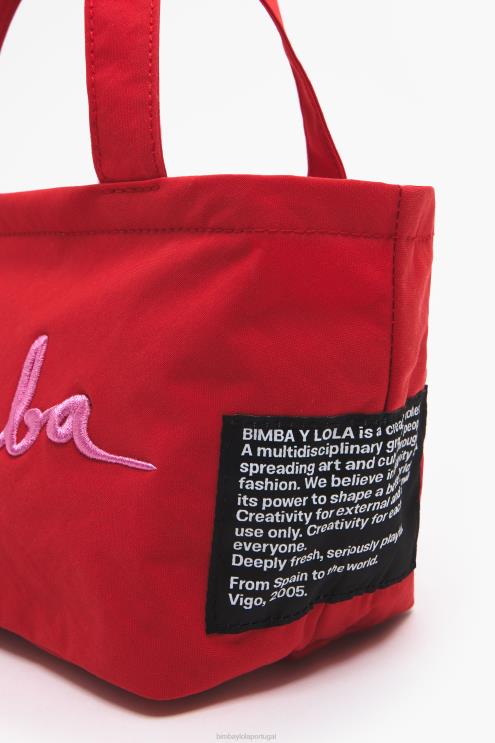 vermelho acessórios 64X4N159 mini bolsa de trapézio de náilon Bimba Y Lola