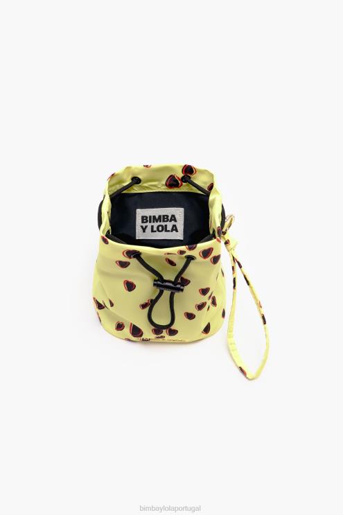amarelo acessórios 64X4N1084 mini bolsa balde pequena com estampa de corações Bimba Y Lola