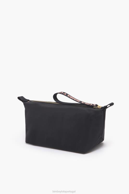 preto acessórios 64X4N1103 caso de maquiagem de trapézio de nylon Bimba Y Lola