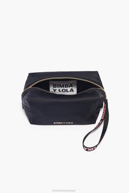 preto acessórios 64X4N1117 estojo de maquiagem retangular de náilon Bimba Y Lola