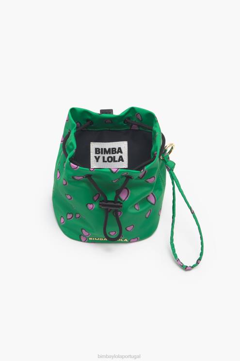 verde acessórios 64X4N1085 mini bolsa balde pequena com estampa de corações Bimba Y Lola