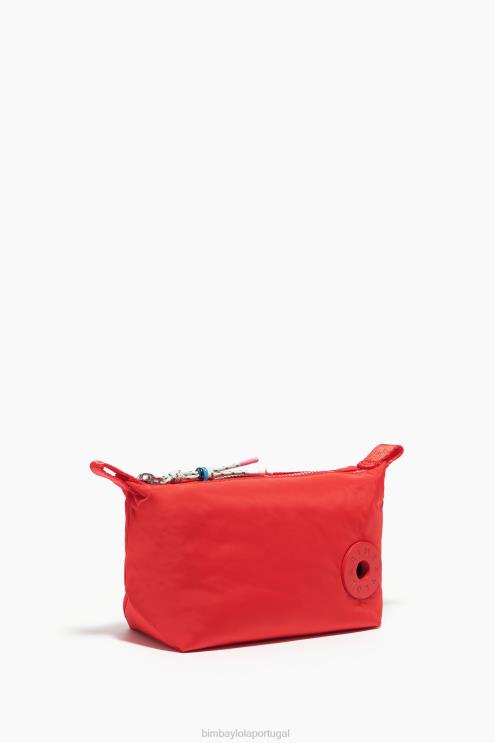 vermelho acessórios 64X4N1112 caso de maquiagem de trapézio de nylon Bimba Y Lola
