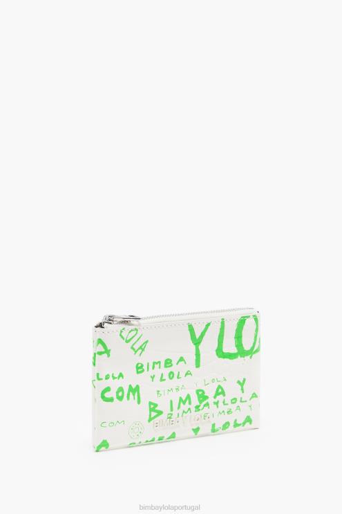 branco acessórios 64X4N1042 porta-moedas retangular com estampa de crocodilo Bimba Y Lola