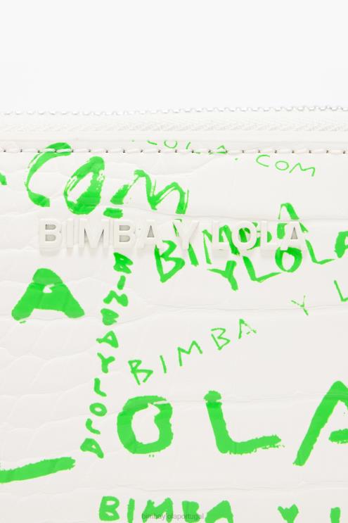 branco acessórios 64X4N1043 bolsa aba com estampa de crocodilo Bimba Y Lola