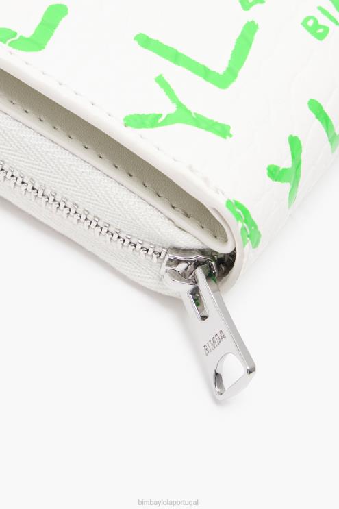 branco acessórios 64X4N1043 bolsa aba com estampa de crocodilo Bimba Y Lola