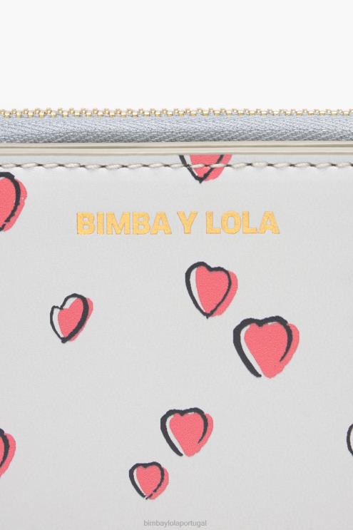 cinza acessórios 64X4N1010 bolsa de couro pequena corações Bimba Y Lola
