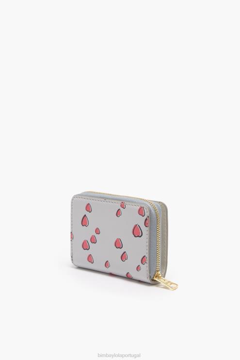 cinza acessórios 64X4N1010 bolsa de couro pequena corações Bimba Y Lola