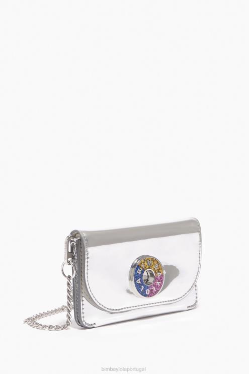 prata acessórios 64X4N1050 bolsa de patente Bimba Y Lola