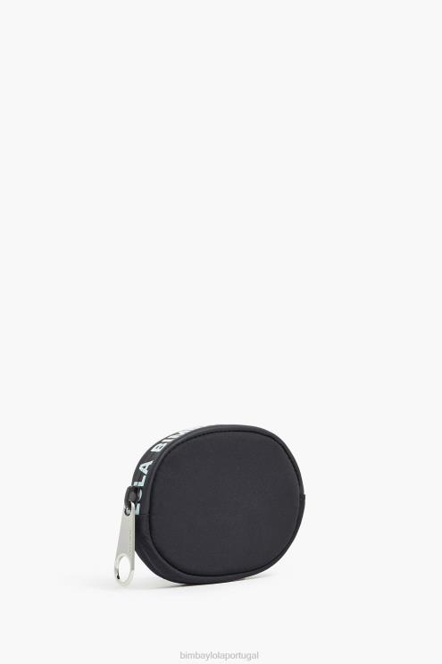 preto acessórios 64X4N1014 bolsa de moedas oval de náilon Bimba Y Lola