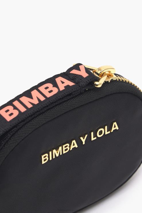 preto acessórios 64X4N1015 bolsa de moedas oval de náilon Bimba Y Lola