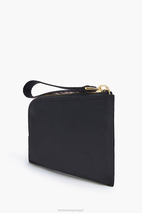 preto acessórios 64X4N1020 bolsa de moedas curvada de náilon Bimba Y Lola