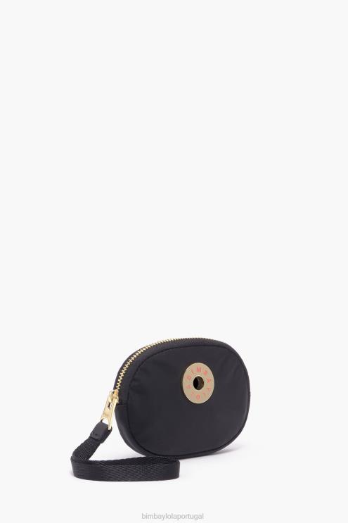 preto acessórios 64X4N1030 bolsa de moedas oval de náilon Bimba Y Lola