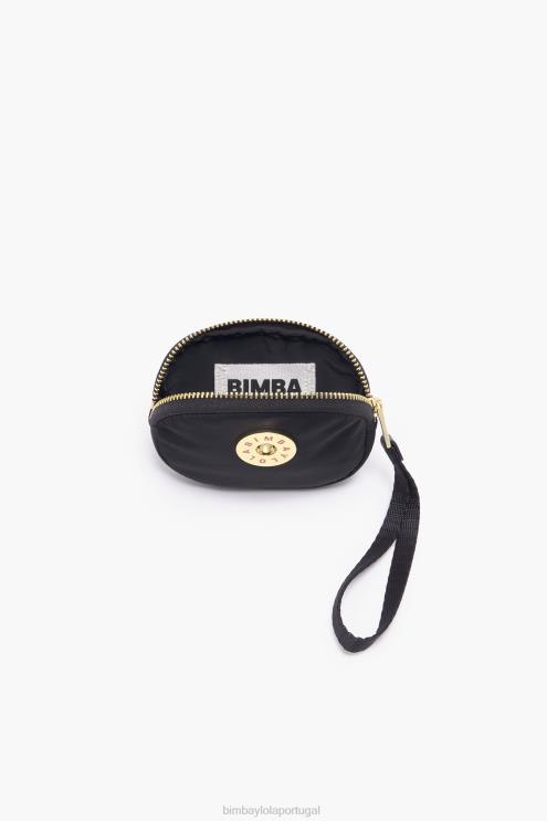 preto acessórios 64X4N1030 bolsa de moedas oval de náilon Bimba Y Lola