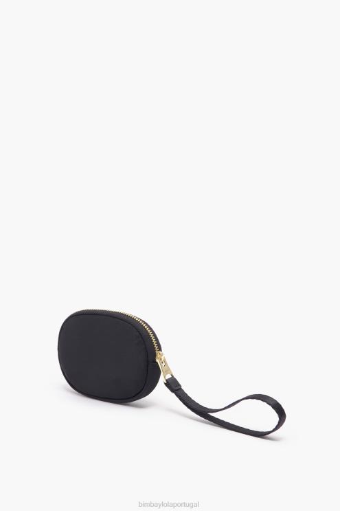 preto acessórios 64X4N1030 bolsa de moedas oval de náilon Bimba Y Lola