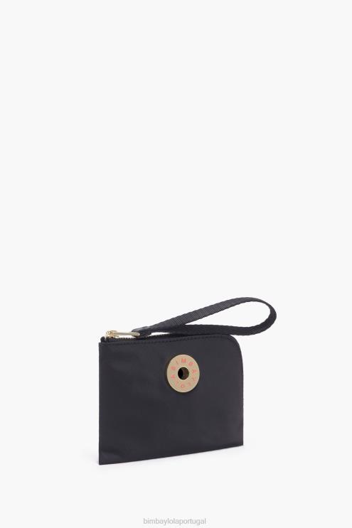 preto acessórios 64X4N1031 bolsa de moedas curvada de náilon Bimba Y Lola
