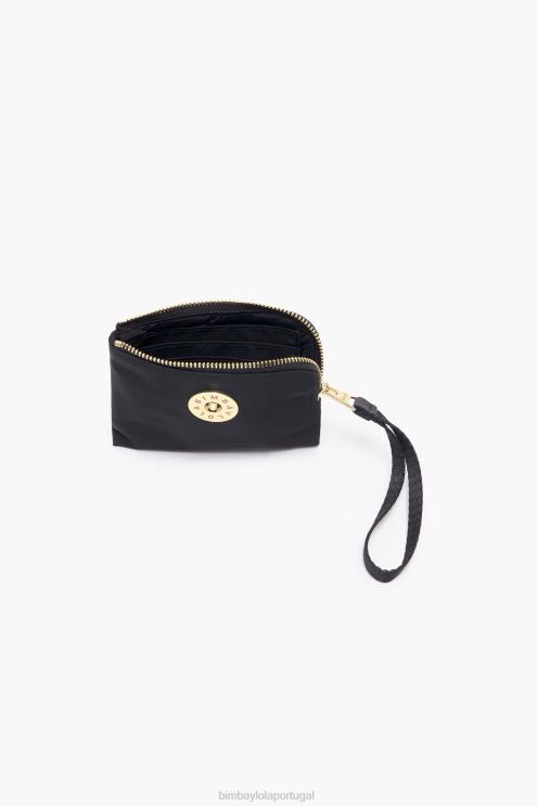 preto acessórios 64X4N1031 bolsa de moedas curvada de náilon Bimba Y Lola
