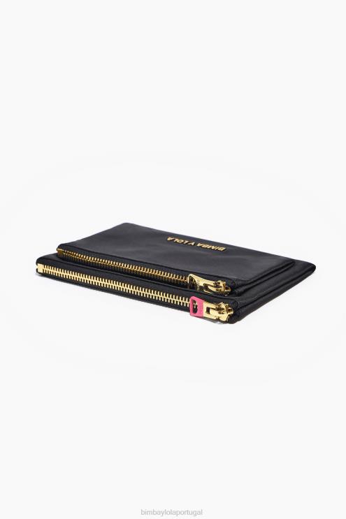 preto acessórios 64X4N1055 bolsa dupla de náilon Bimba Y Lola