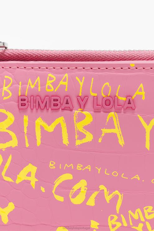 rosa acessórios 64X4N1038 bolsa com estampa de crocodilo Bimba Y Lola