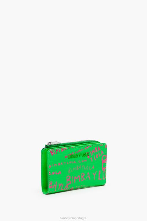 verde acessórios 64X4N1037 bolsa retangular com estampa de crocodilo Bimba Y Lola