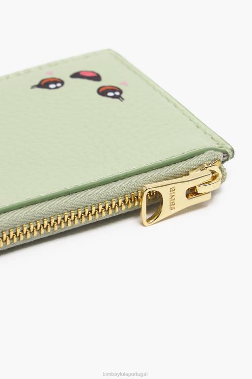 verde acessórios 64X4N997 porta-moedas retangular em couro pastel Bimba Y Lola