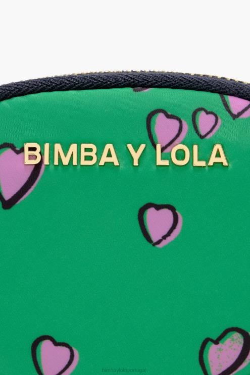verde oval acessórios 64X4N1027 porta moedas com estampa de corações Bimba Y Lola