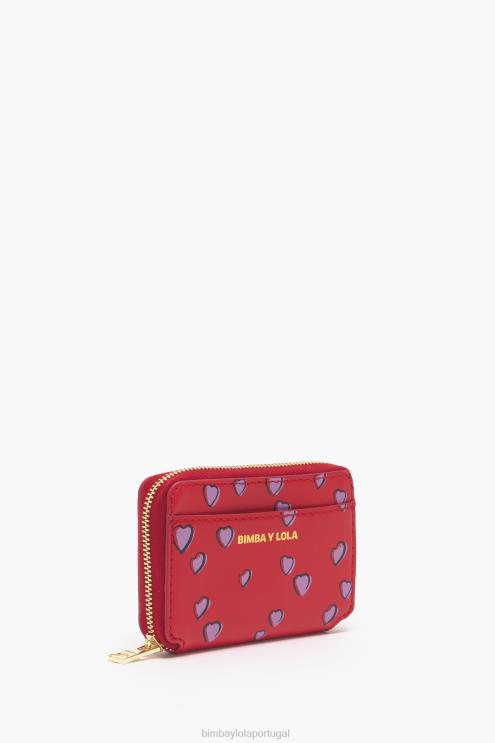vermelho acessórios 64X4N1012 bolsa de couro pequena corações Bimba Y Lola