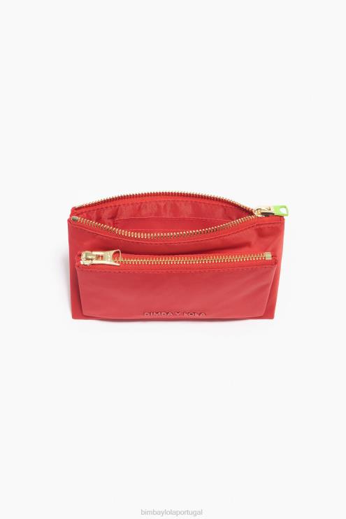 vermelho acessórios 64X4N1054 bolsa dupla de náilon Bimba Y Lola