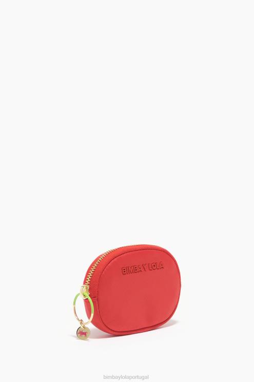 vermelho acessórios 64X4N1060 bolsa de moedas oval de náilon Bimba Y Lola