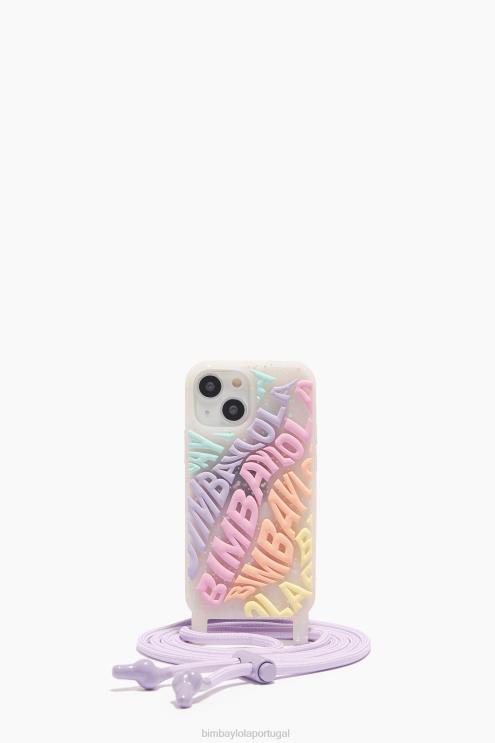 multicolorido acessórios 64X4N902 estojo transparente para iphone 13 mini logo Bimba Y Lola