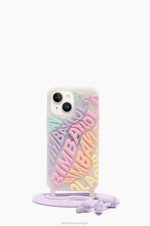 multicolorido acessórios 64X4N911 capa transparente para iphone 14 plus logo Bimba Y Lola