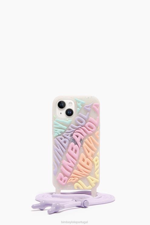 multicolorido acessórios 64X4N912 capa transparente para iphone 14 logo Bimba Y Lola