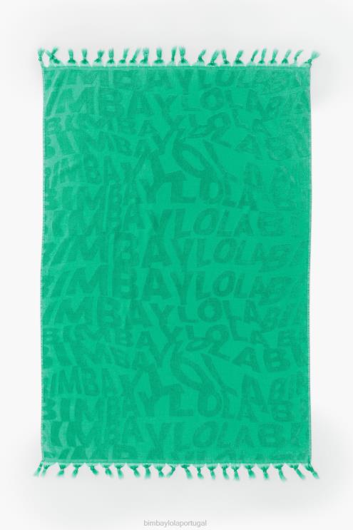 turquesa acessórios 64X4N878 toalha jacquard com logo lavado Bimba Y Lola
