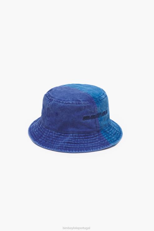 azul acessórios 64X4N873 chapéu de balde de algodão de dois tons Bimba Y Lola