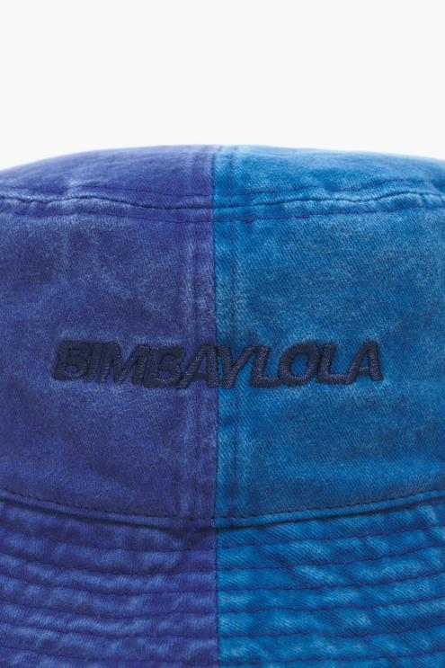 azul acessórios 64X4N873 chapéu de balde de algodão de dois tons Bimba Y Lola